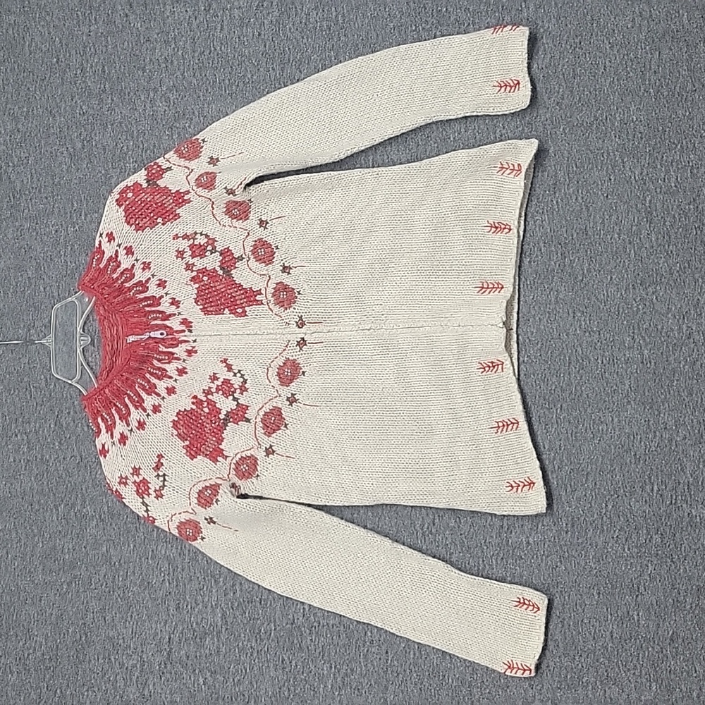 Max & Lily Cardigan Womens Size S, Full Zip, Beaded, Fair Isle, Vintage